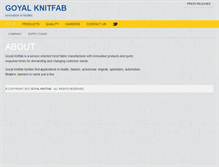 Tablet Screenshot of goyalknitfab.com
